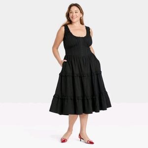 Ava & Viv Black Midi Dress